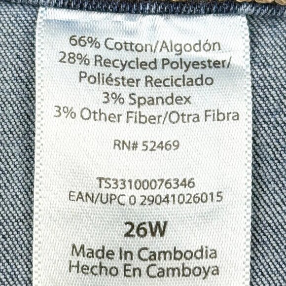 NWT Terra & Sky Women's Core Skinny High Rise Stretch Blue Denim Jeans Plus 26W - Picture 7 of 11